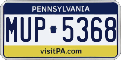 PA license plate MUP5368