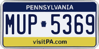 PA license plate MUP5369