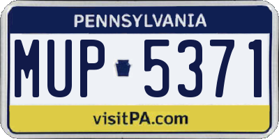 PA license plate MUP5371