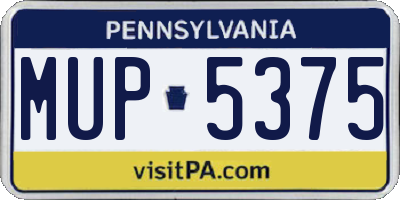 PA license plate MUP5375