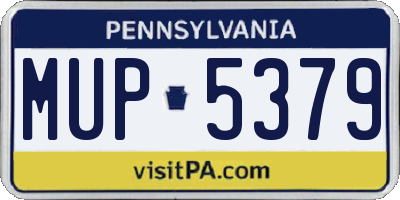 PA license plate MUP5379