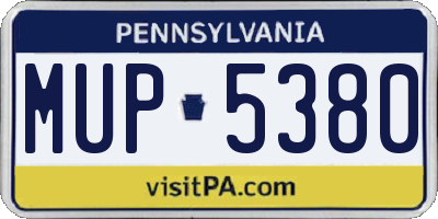 PA license plate MUP5380