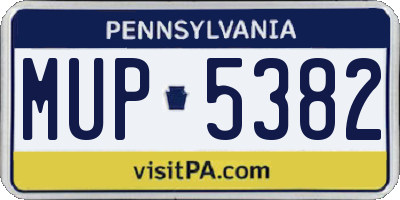 PA license plate MUP5382