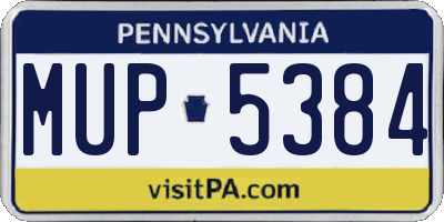 PA license plate MUP5384