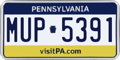 PA license plate MUP5391
