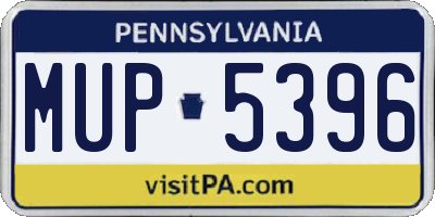PA license plate MUP5396