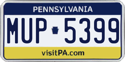 PA license plate MUP5399