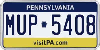 PA license plate MUP5408