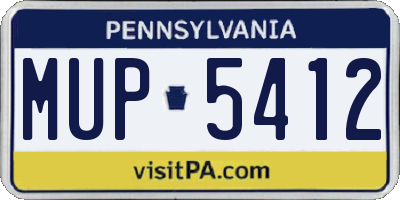 PA license plate MUP5412