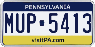 PA license plate MUP5413