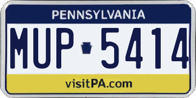 PA license plate MUP5414