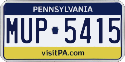 PA license plate MUP5415