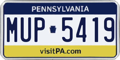 PA license plate MUP5419