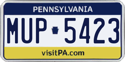 PA license plate MUP5423