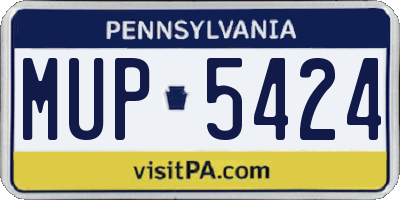 PA license plate MUP5424