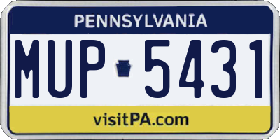 PA license plate MUP5431