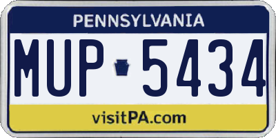PA license plate MUP5434
