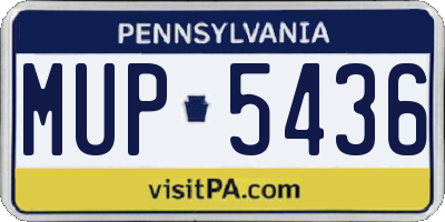 PA license plate MUP5436