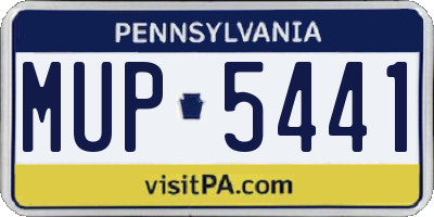 PA license plate MUP5441