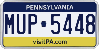 PA license plate MUP5448