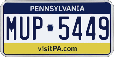 PA license plate MUP5449