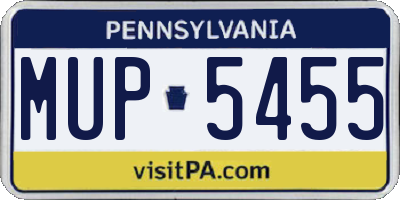 PA license plate MUP5455