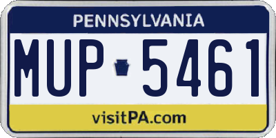 PA license plate MUP5461