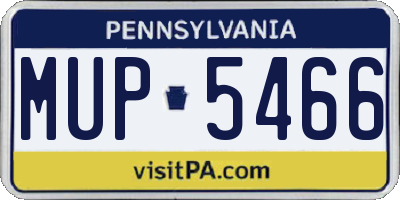 PA license plate MUP5466
