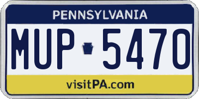 PA license plate MUP5470