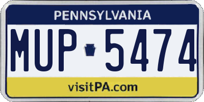 PA license plate MUP5474