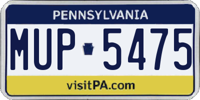 PA license plate MUP5475