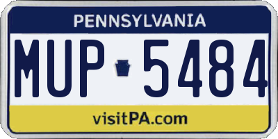 PA license plate MUP5484