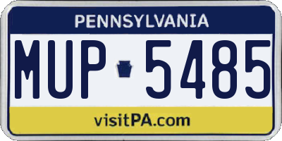 PA license plate MUP5485