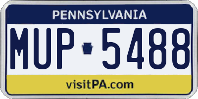 PA license plate MUP5488