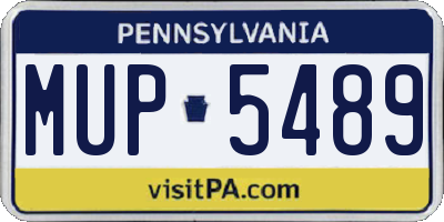 PA license plate MUP5489
