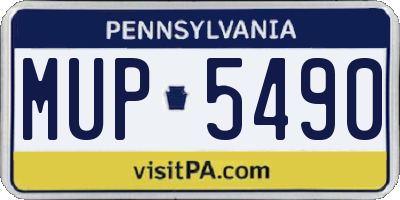 PA license plate MUP5490