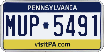 PA license plate MUP5491