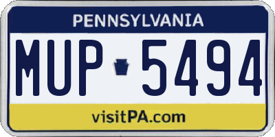 PA license plate MUP5494