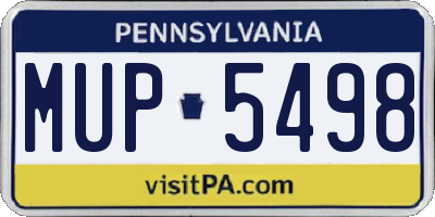 PA license plate MUP5498