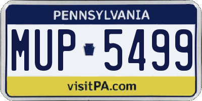 PA license plate MUP5499