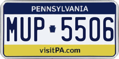 PA license plate MUP5506