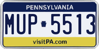 PA license plate MUP5513