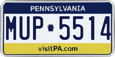 PA license plate MUP5514