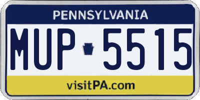 PA license plate MUP5515
