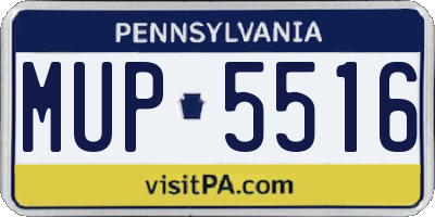 PA license plate MUP5516