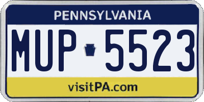 PA license plate MUP5523