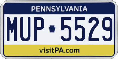 PA license plate MUP5529