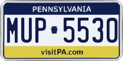 PA license plate MUP5530