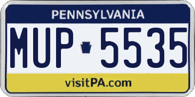 PA license plate MUP5535