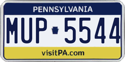 PA license plate MUP5544